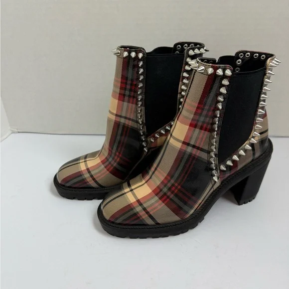 Jessica Simpson Spiked Plaid Boots - Picture 2 of 5